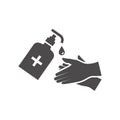 Sanitize your hands icon in flat style.